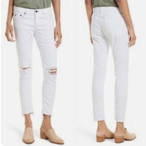 Rag & Bone Bright White Prospector Dre Capri Cropped Jeans Size 31 - Picture 1 of 12